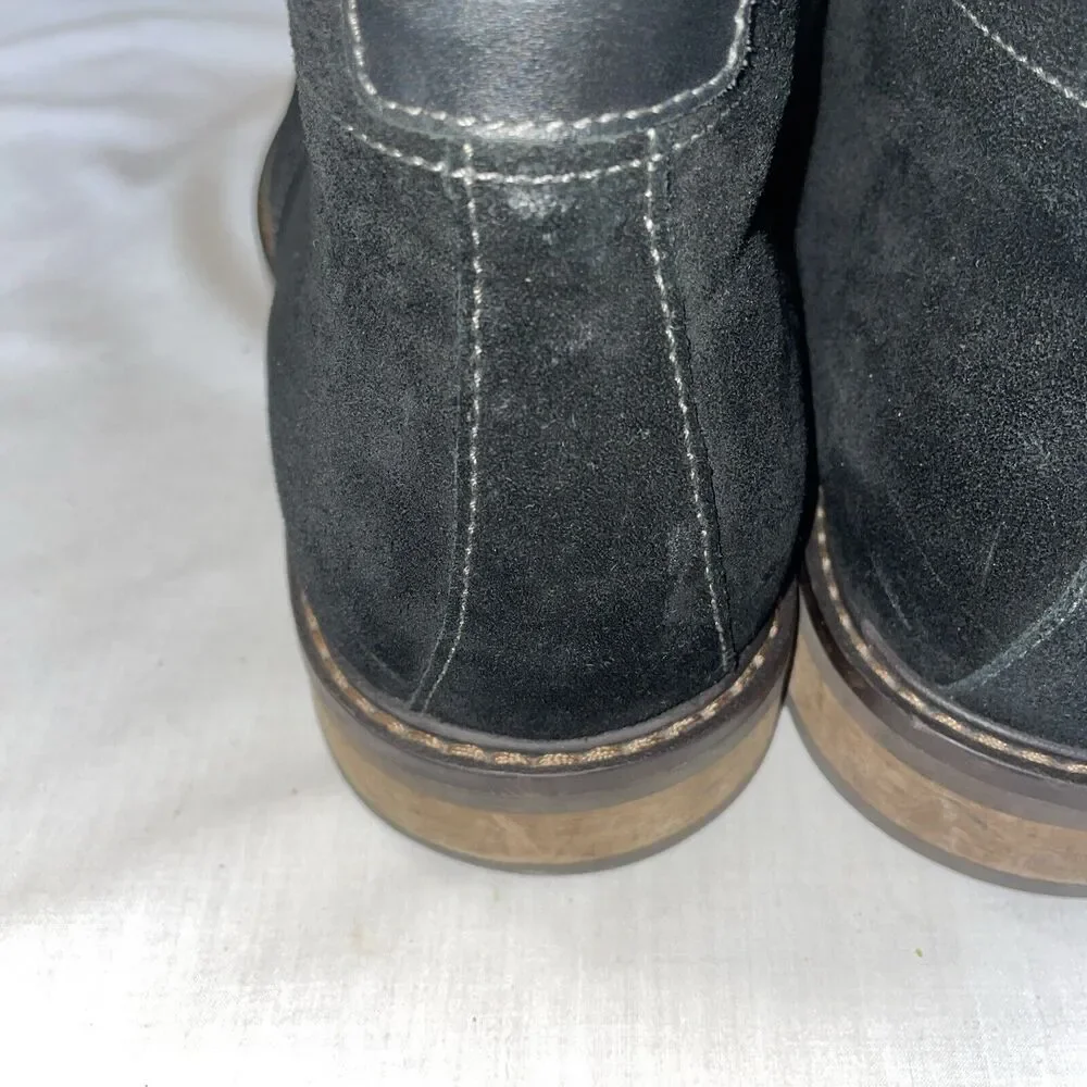 Vionic Chukka Boots Mens Size 13 M Black Suede Leather Lace Up Block Heels EUC